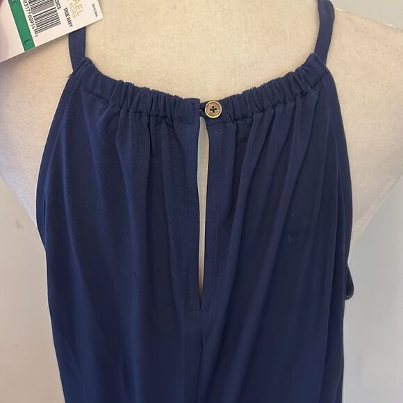 Michael Michael Kors navy halter top with ruffle bottom Size L New - Picture 6 of 13